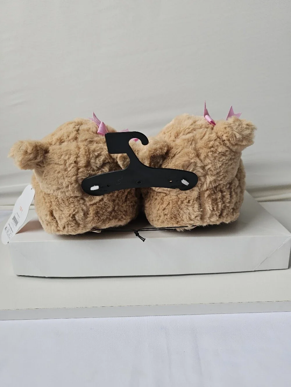 Girls' Teddy Bear Slippers with Pink Bow – New with Tags (NWT)